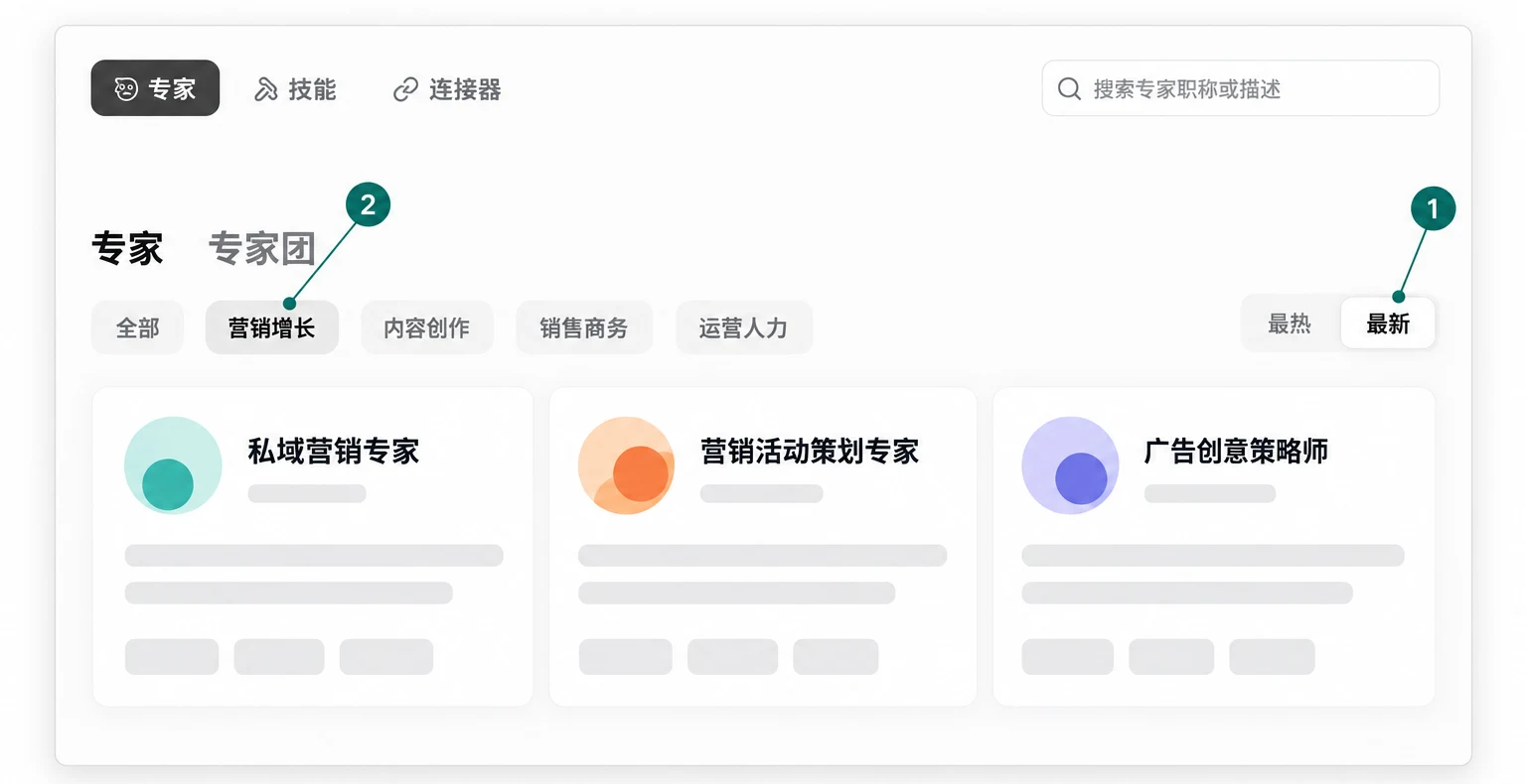专家中心切到"最新"，再点你那一行