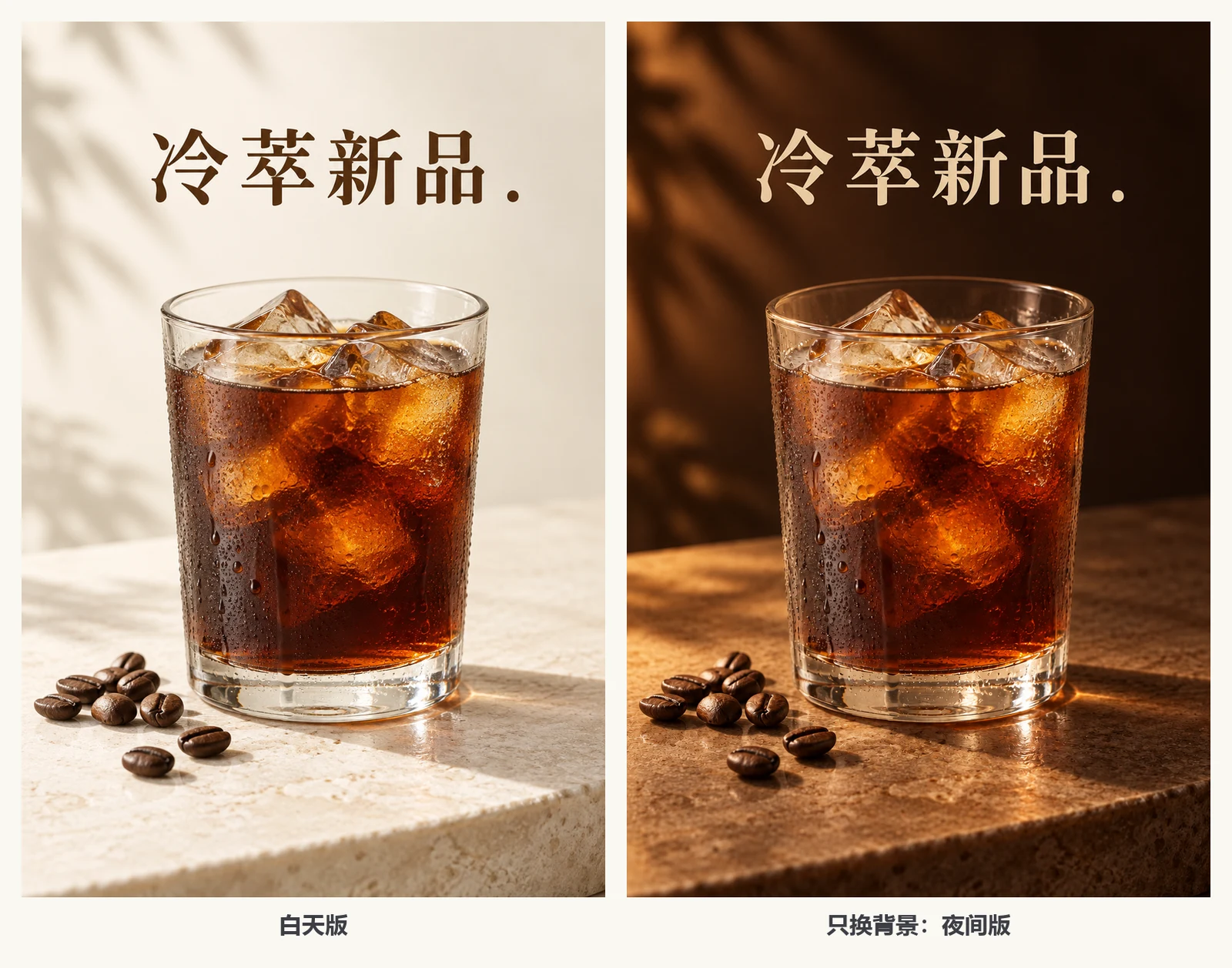 同一杯冷萃，白天版和夜间版