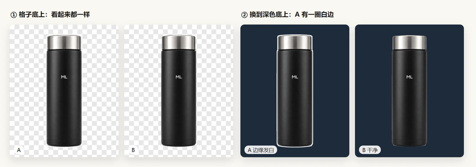 同一张抠图，换个底色才看得出问题